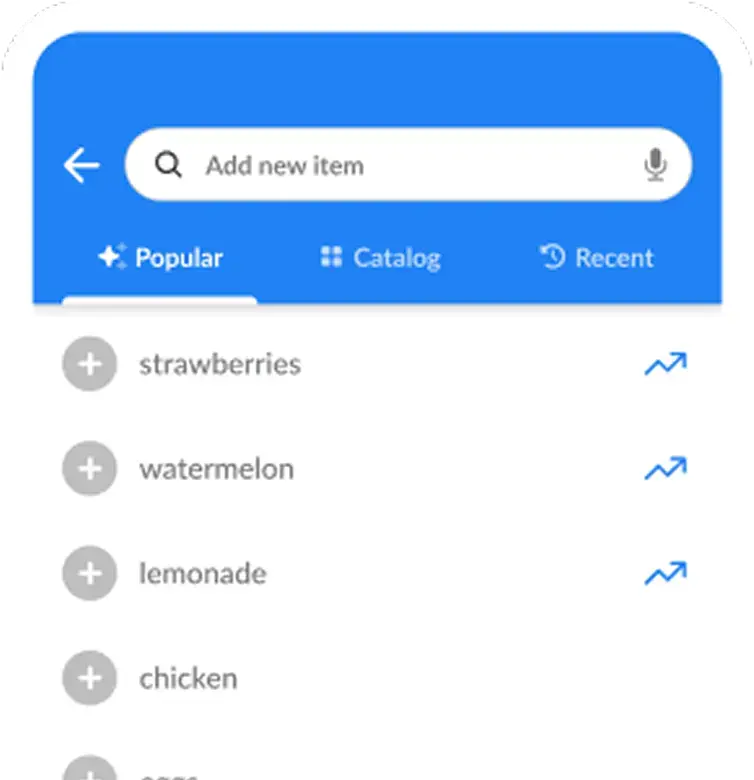 Products from shopping history